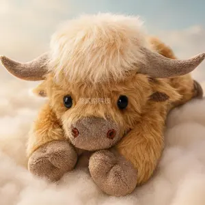 Scottish Highland Cow Plush Toy Long Haired Highland Cow, Festive Gift, Adorable Scottish Cow Stuffed Animal, Perfect Holiday Present