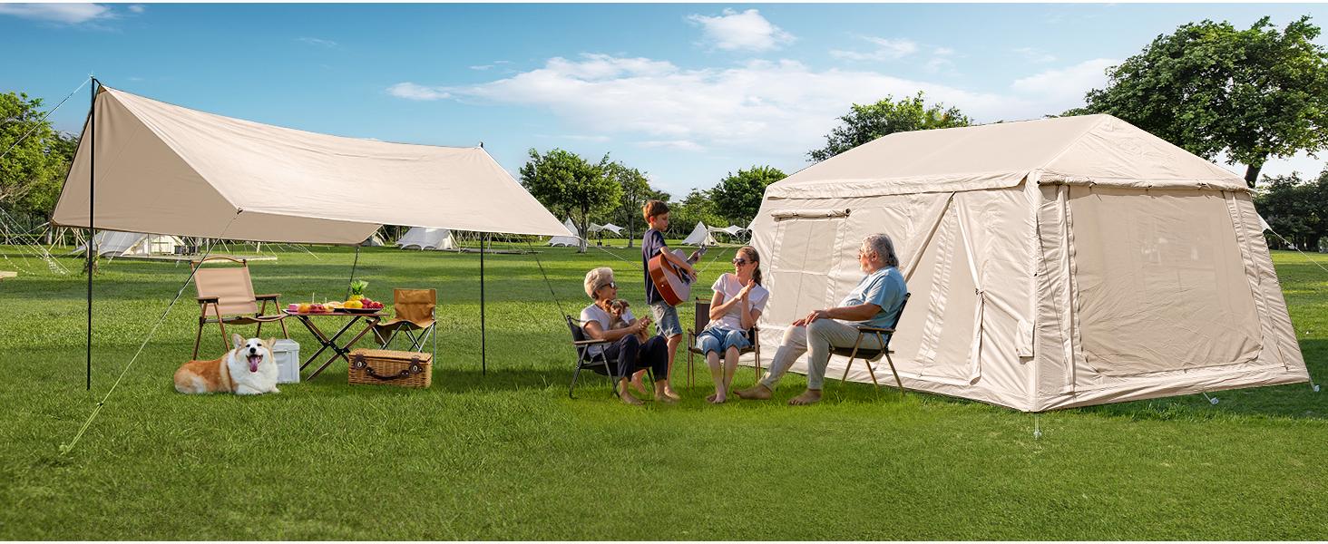 Docred 8/10/12 Inflatable Glamping Tent with Canopy, Hand Pump, Stove Jack, Breathable Waterproof Oxford Fabric, Portable Outdoor Camping Setup, Rainproof Sunproof for Family Travel, Breathable Waterproof Tent, Outdoor Camping Waterproof Docred 8/10/12 Inflatable Glamping Tent with Canopy, Hand Pump, Stove Jack, Breathable Waterproof Oxford Fabric, Portable Outdoor Camping Setup, Rainproof Sunproof for Family Travel, Breathable Waterproof Tent, Outdoor Camping Waterproof