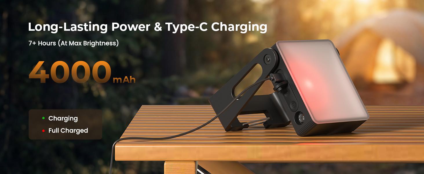 Portable LED Camping Light, 3 Modes,Rechargeable 4000mAh Dimmable Camping Lantern with 360° Rotatable Stand, 2-in-1 Flashlight Emergency Camping Lamp for Home Power Outages, Outdoor Hiking,Hurricane