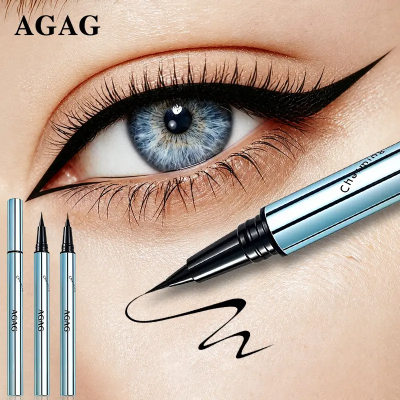 AGAG 12H Long Wear Liquid Eyeliner Pen, Waterproof Smudge Proof Eye Liner with Transfer Resistant Formula, Smooth Glide Precision Tip, Easy Application for Natural Daily Eye Makeup Looks for Women and Girls