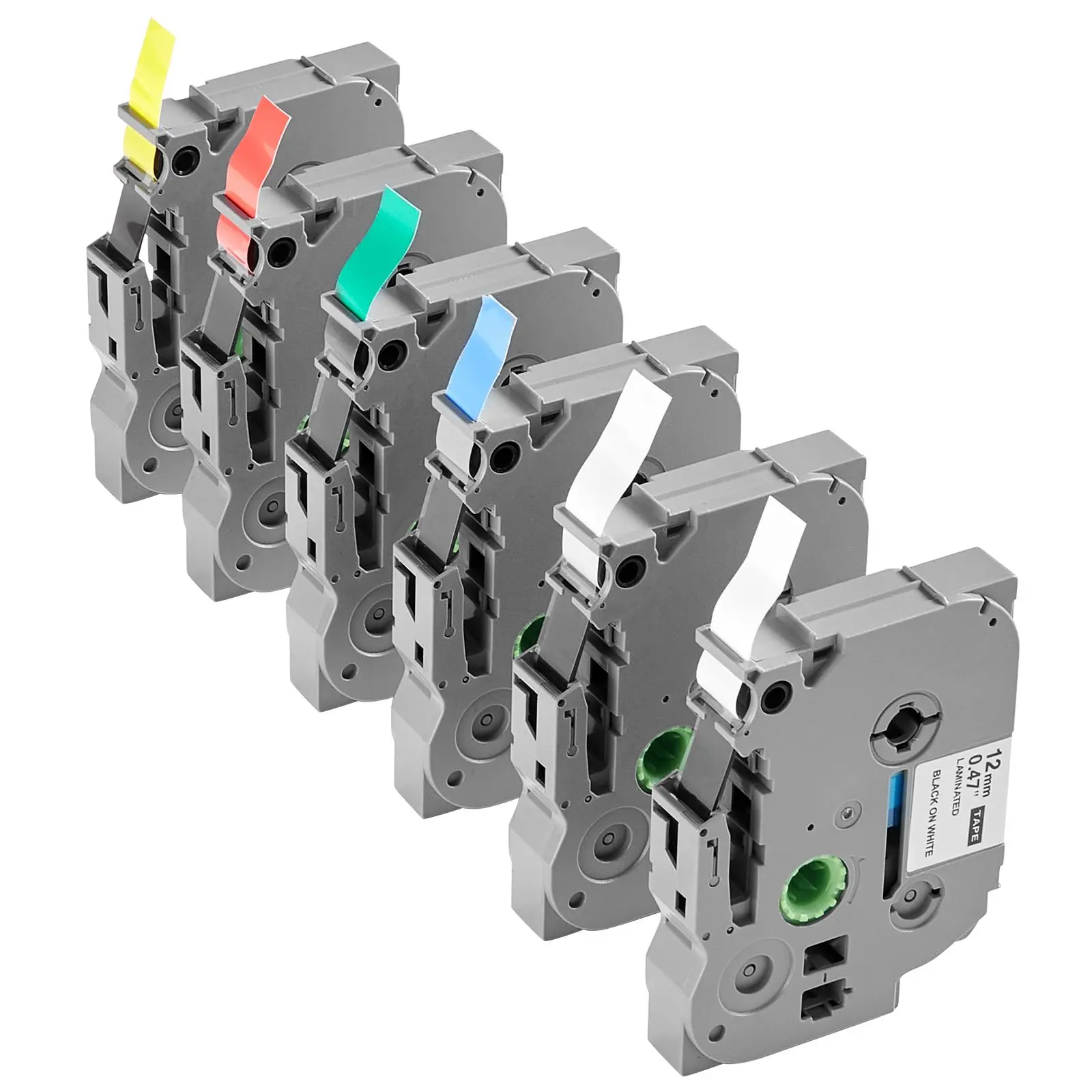【DealsForYouDays】VEVOR 12 mm Wide Colored Label Maker Tape Refills (6 Pack, 0.47in) - Crisp Print, High Clarity TZe Series Replacement for Brother P-Touch Letra Tag TZe-131 TZe-231 TZe-431 TZe-531 TZe-631 TZe-731, Ideal for Office, Flowers, Spice Jars