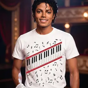 Michael Jackson Beat It Piano Keys T Shirt, King of Pop Music Tee