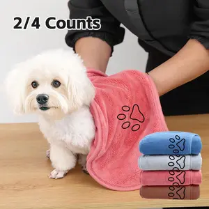 Pet Bath Towel Set, Soft Coral Fleece Material, Quick-Dry Absorbent, Ideal for Dogs & Cats, Essential Pet Grooming Supplies Accessory Gift