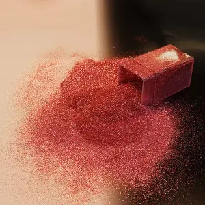 Rose Gold Glitter Fine Reflective Glitter with Rich Dark Reddish-Pink Hue & Metallic Quality 2oz Bling Rhinestone for Soft to Bright White Reflection