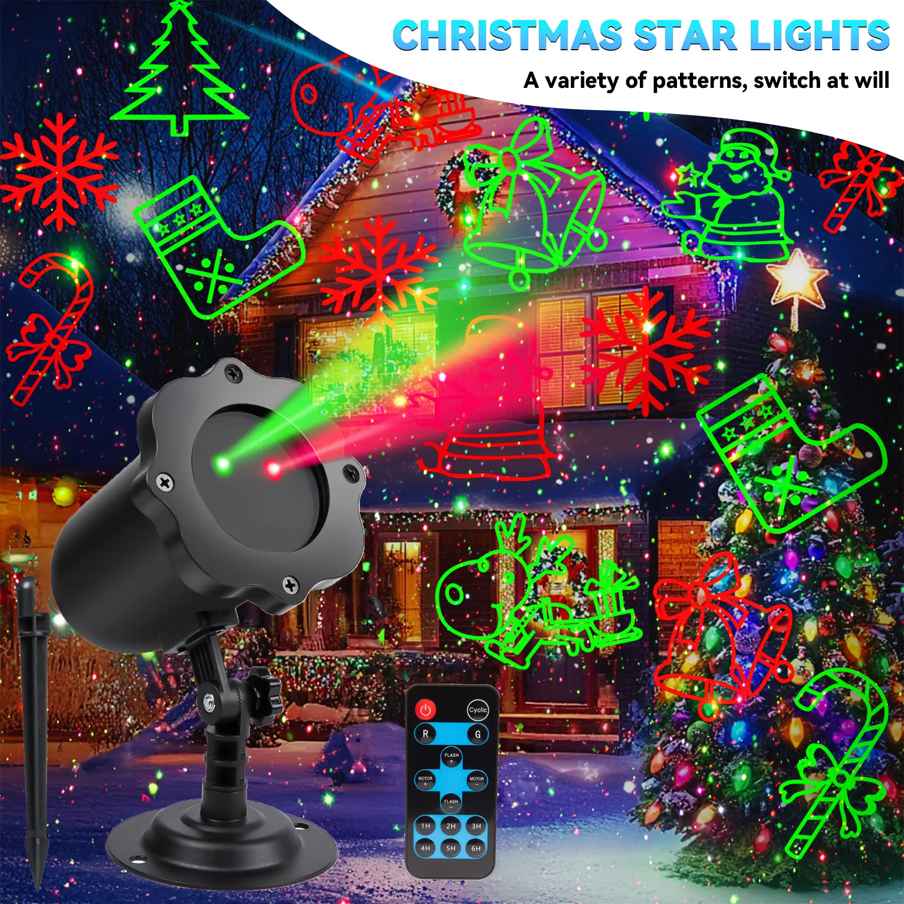 Christmas Snowflake Snowman Projector Light Waterproof 10 Patterns Lights For Party Indoor Outdoor Gardens Yard Decoration sunset lamp sunset lamp starlight kit starlight kit