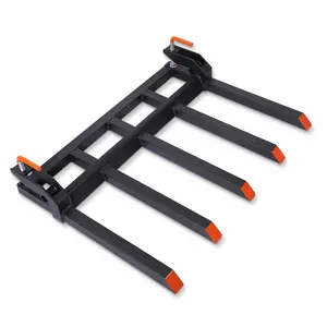 Heavy Duty Clamp-On  5-Tine Pallet Fork Attachment Debris Forks for 48" Tractor Bucket – 5-Tine Pallet Fork Attachment – 2500 lbs Capacity – Fits Tractor Buckets, Skid Steer Loaders, Lawn Tractors, Mowers – Agricultural Machinery Accessory