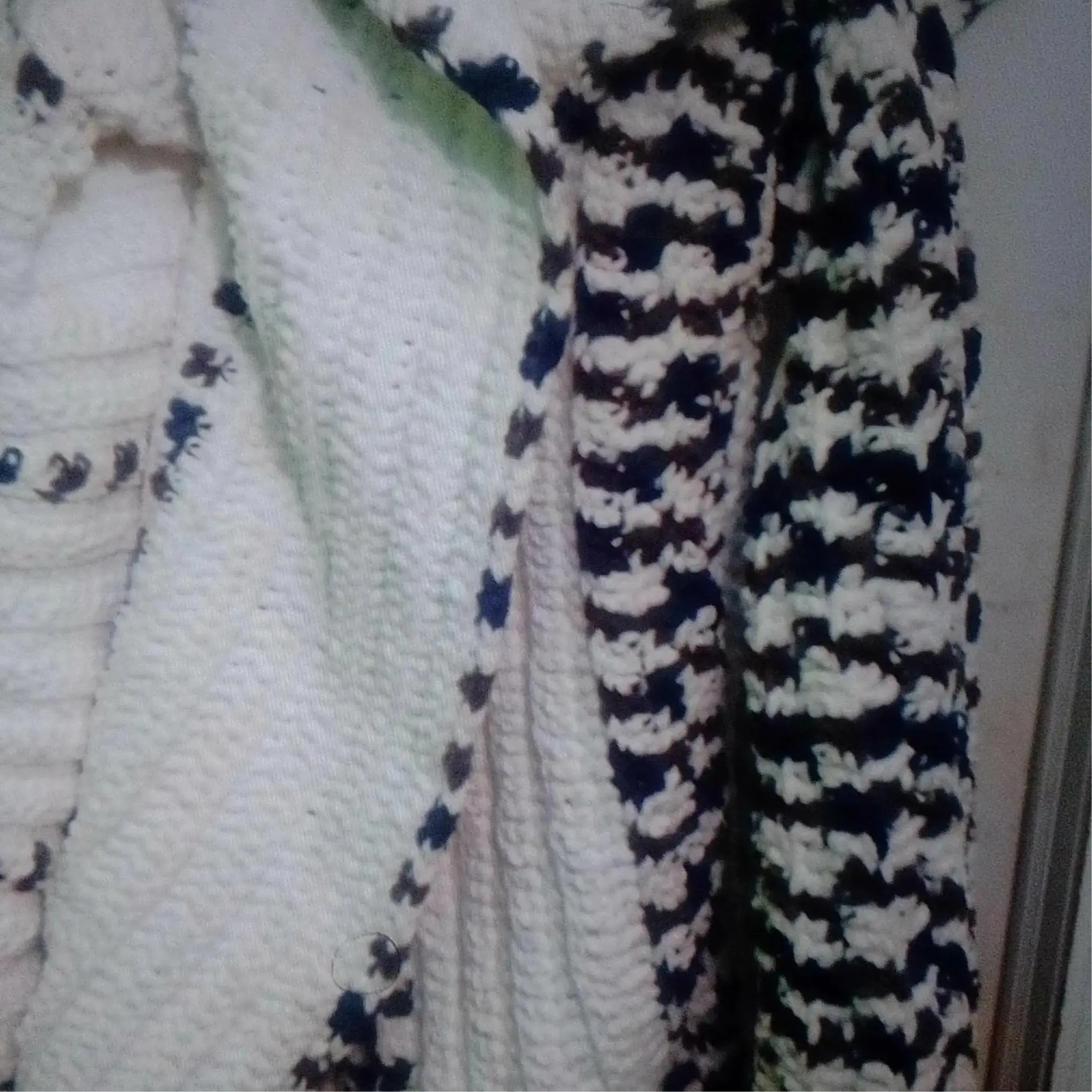 New! Women's Custommade Chenille Crochet Coat white and blue XL. Winter Elegant hoodies women crochet sweater oversized sweater
