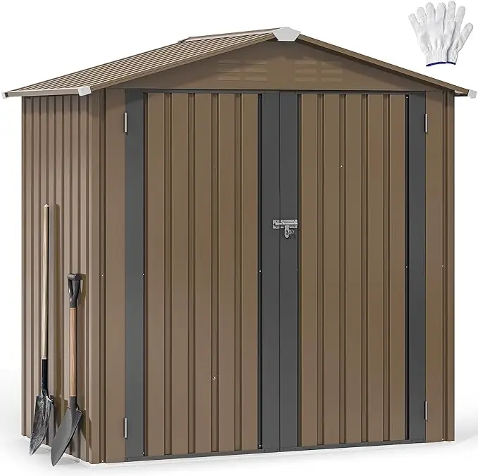 YITAHOME 6x4ft Metal Outdoor Storage Shed, Waterproof Tool Shed Heavy-Duty Storage Unit with Lockable Door and Vents, Ideal for Bicycles, Tools, Lawnm
