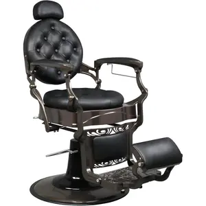 OmySalon Vintage Barber Chair All Purpose Heavy Duty, Hydraulic Recline Salon Beauty Styling Chair Retro, 360 Degree Swivel for Hair Stylist Tattoo Barbershop