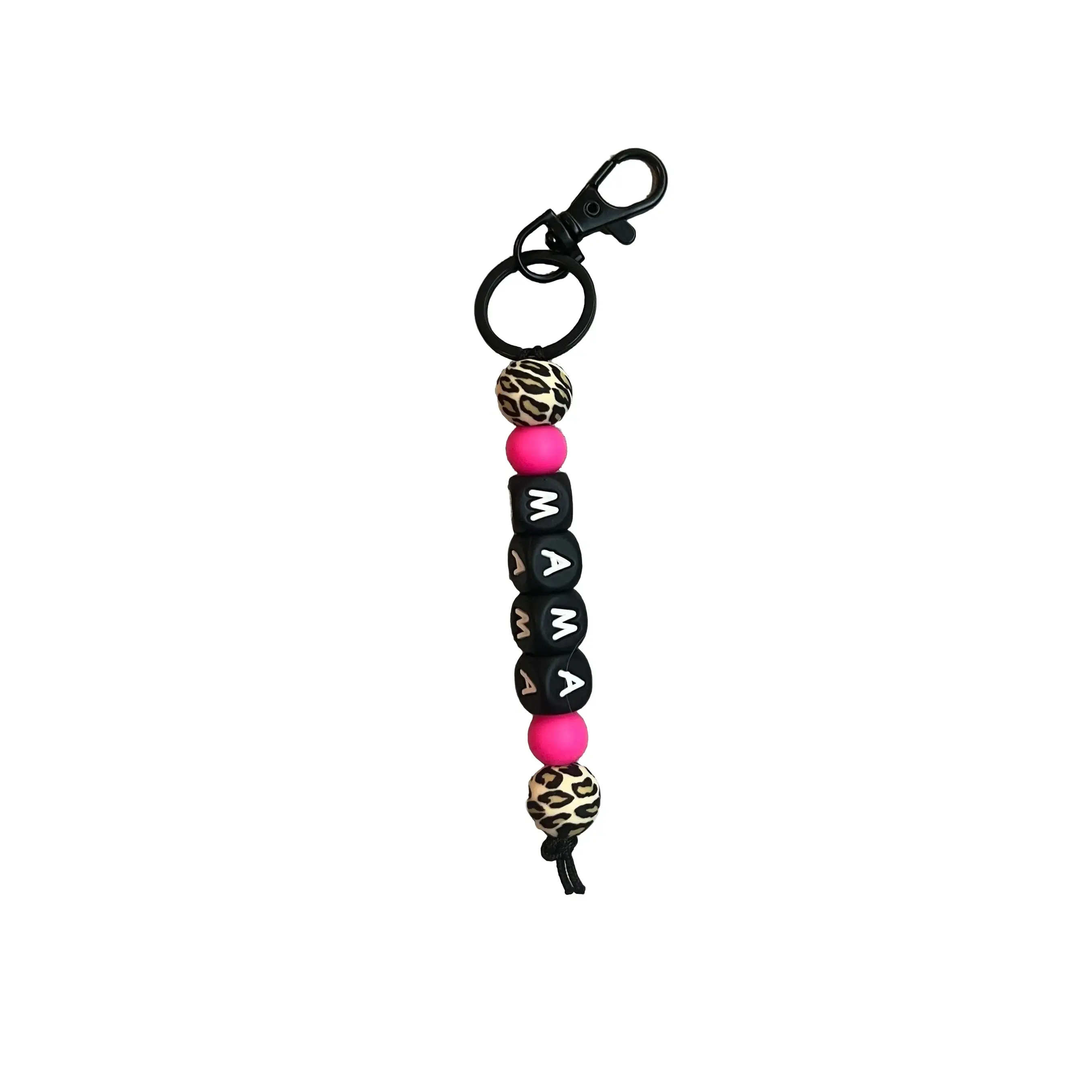 Pink Cheetah Mama Keychain