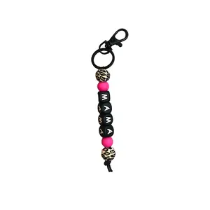 Pink Cheetah Mama Keychain