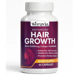 24-in-1 Advanced Hair Growth Vitamins with Biotin 10,000 mcg, Collagen, Patented OptiMSM, goMCT, Saw Palmetto | Naturally Regrow Stronger, Healthier Hair, Skin & Nails | Stop Hair Loss