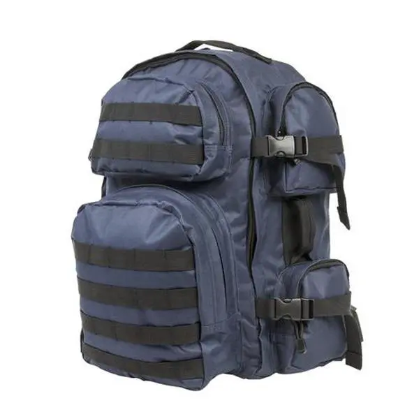 212 MAIN Tactical Backpack - Blue-Black Trim, PVC Construction, Adjustable Straps, Hydration Slot, Durable EDC Army Ranger Style Outdoor Rucksack for Everyday Carry, Outdoor Travel, Adventure Backpacks, Bagpack Travel Gear