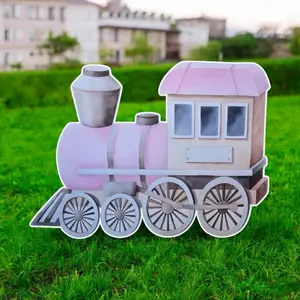 Train water pink color cutout party prop centerpieces backdrop party decor