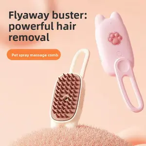Hot-Selling Pet Spray Comb One-Click Spray Brush Cleaning and Hair Removal Comb for Cats and Dogs Steam Anti-Hair Fly Electric Pet Supplies