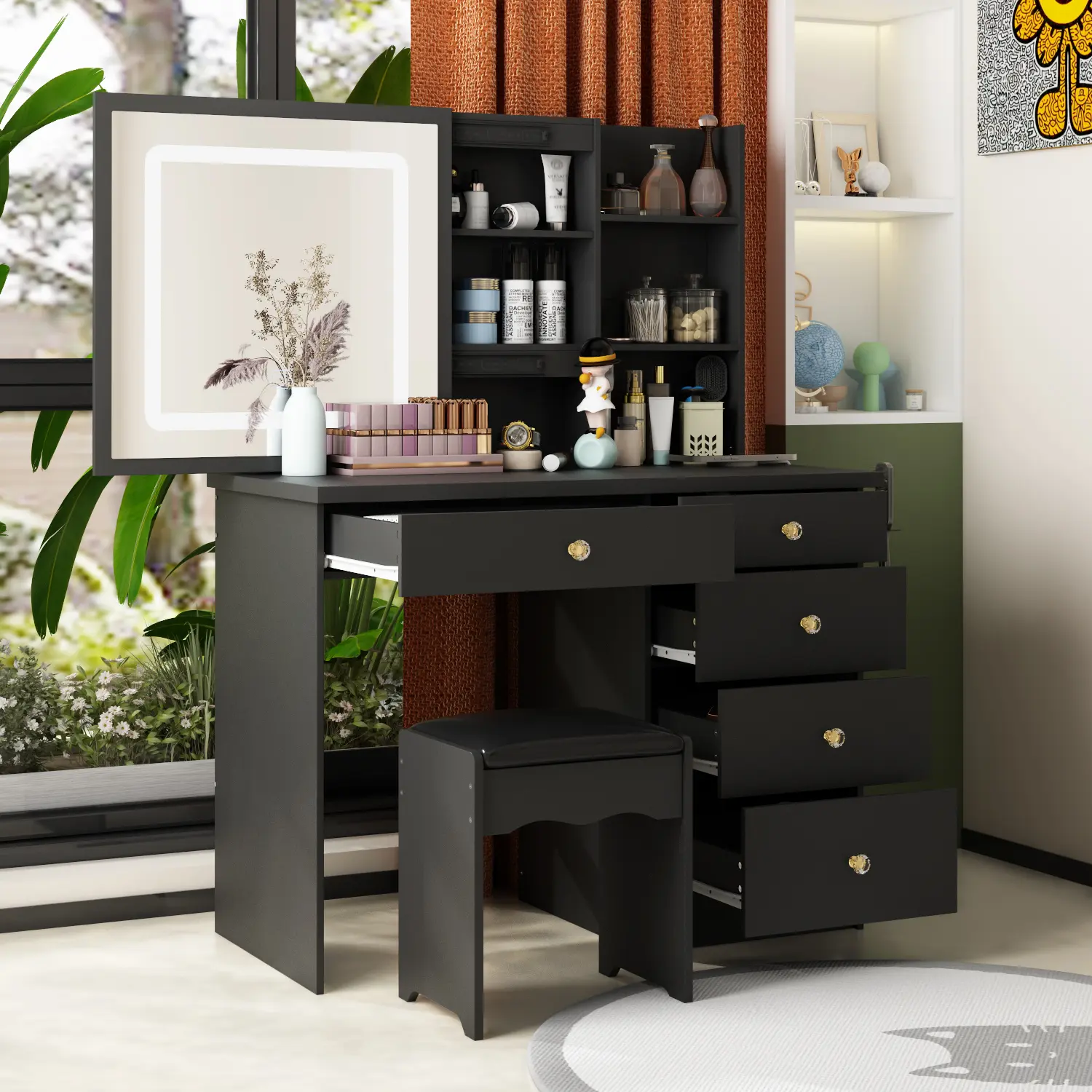 Sliding Mirror-Black