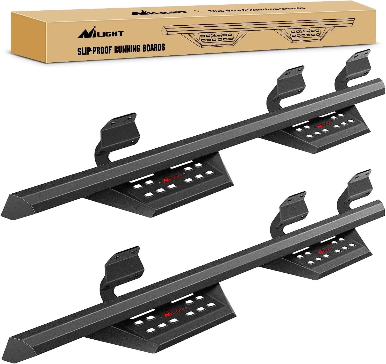 Nilight Running Boards for 2015-2024 Ford F150 (Bushi), 3.6 in Drop Side Steps, Bolt-On Black Powder Coated Auto Truck Replacement Parts, Father's Day Gift Option