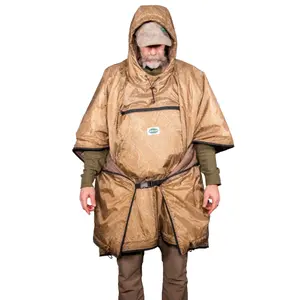 Mueller Insulated Multi-Purpose Poncho - Emergency Blanket, Sleeping Bag & Survival Gear for Cold Environments - Tan
