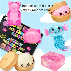6-Piece Blind Box Malt Sugar Stress Relief Fidget Toys, Creative Slow-Return Squishy, Sensory Pod, Perfect Party Gift for Friends and Family