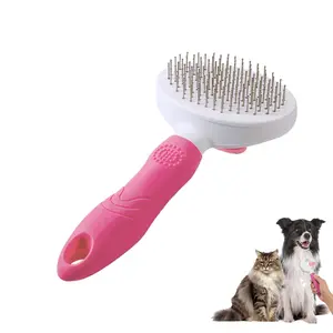 Pet Brush with Release Button, Self-Cleaning Thick Needle Design, Removes Loose Undercoat, Suitable for Long Hair Cats & Dogs