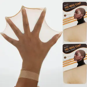 Installwigs HD Wig Cap for Women - 1 Piece Invisible Sheer Breathable Ultra-thin Stretchy Stocking Caps for Lace Front Wigs & Real Hair Extensions - Natural Fake Ponytail