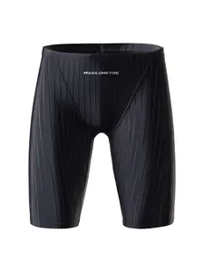 MY KILOMETRE Men's Swim Jammers Swimwear Plus Size 4XL Swimming Athletic Training Swimsuit Man Black Endurance Solid Swimsuit Maximum resistance to chlorinated water Quick drying Remain Durable Throughout Use