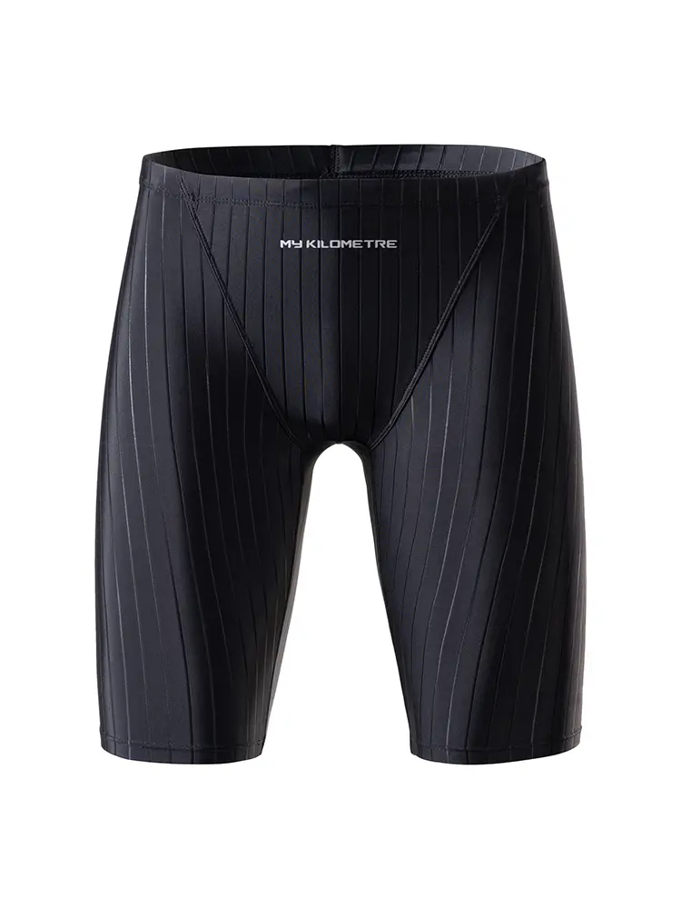 MY KILOMETRE Men's Swim Jammers Swimwear Plus Size 4XL Swimming Athletic Training Swimsuit Man Black Endurance Solid Swimsuit Maximum resistance to chlorinated water Quick drying Remain Durable Throughout Use