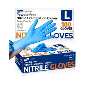 Supmedic Medical Soft Max Nitrile Exam Gloves, 100 Count Latex-Free Powder-Free Non-Sterile Food Safe Disposable Glove, Blue