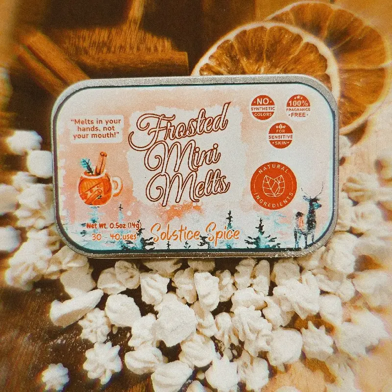 Frosted Mini Melts - Individual Body Butter Drops - Organic, No Preservatives, Chemical Free, Dye Free, Free from Artificial Ingredients, Select Scent