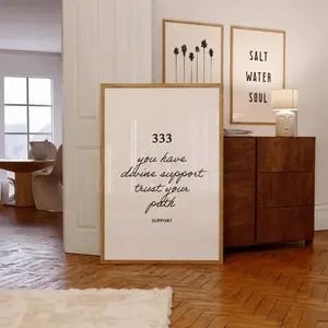 333 Angel Number Print: Minimalist Numerology Wall Art