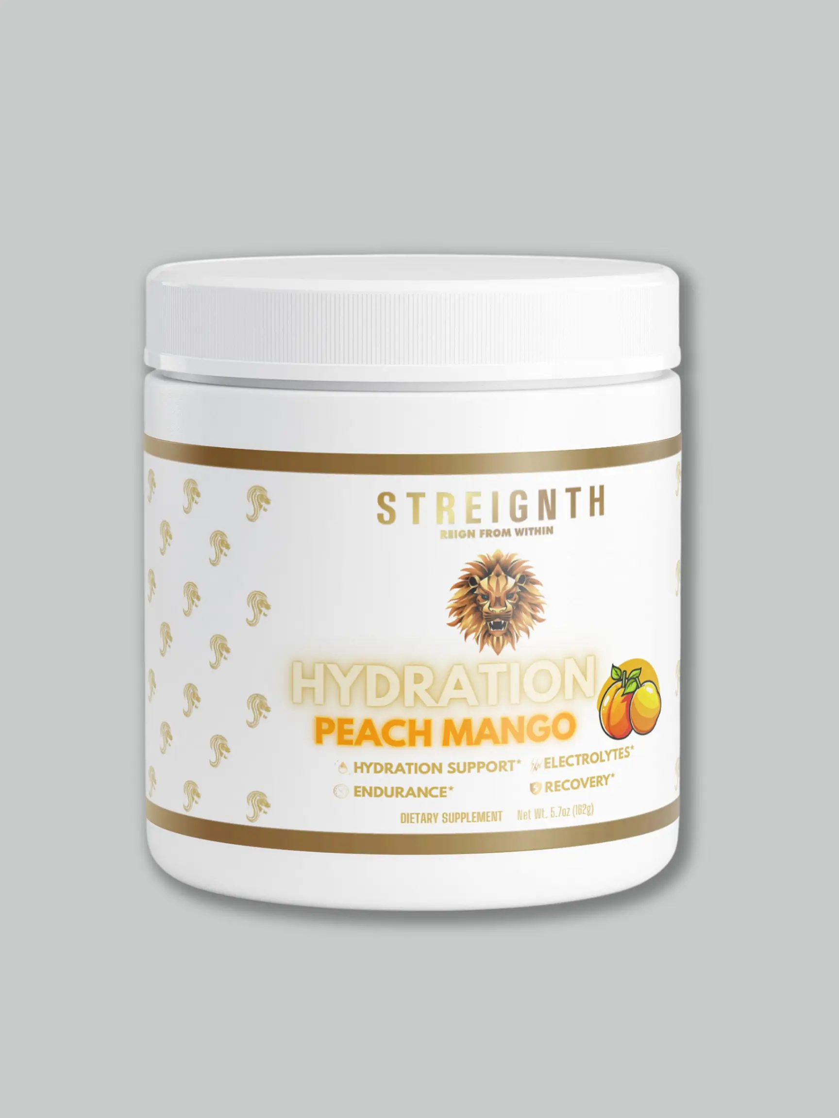 STREIGNTH HYDRATION ELECTROLYTES - Peach Mango Supplement for Muscle Support Endurance & Recovery Keto Friendly Zero Caffeine