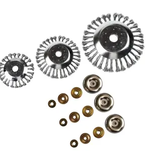 Upgraded 6 8 10 Inch Weeding Head, Metal Brush Cutting Head for Lawn Mowers, Universal Garden Trimmer Steel Wire Wheel Brush, Grass Trimmer Accessories