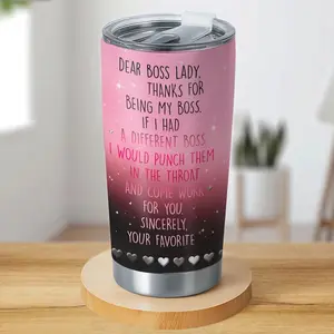 Judywin Talk - Dear Boss Lady 20oz Coffee Tumbler, Pinky Collection, Funny Work Coffee Cup for Women Leaders, Appreciation Gift for Boss, Manager, or Mentor