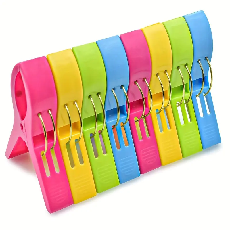 10pcs Multi-Purpose Clothes Clip Hook Plastic Clothes Hanger Beach - View #4