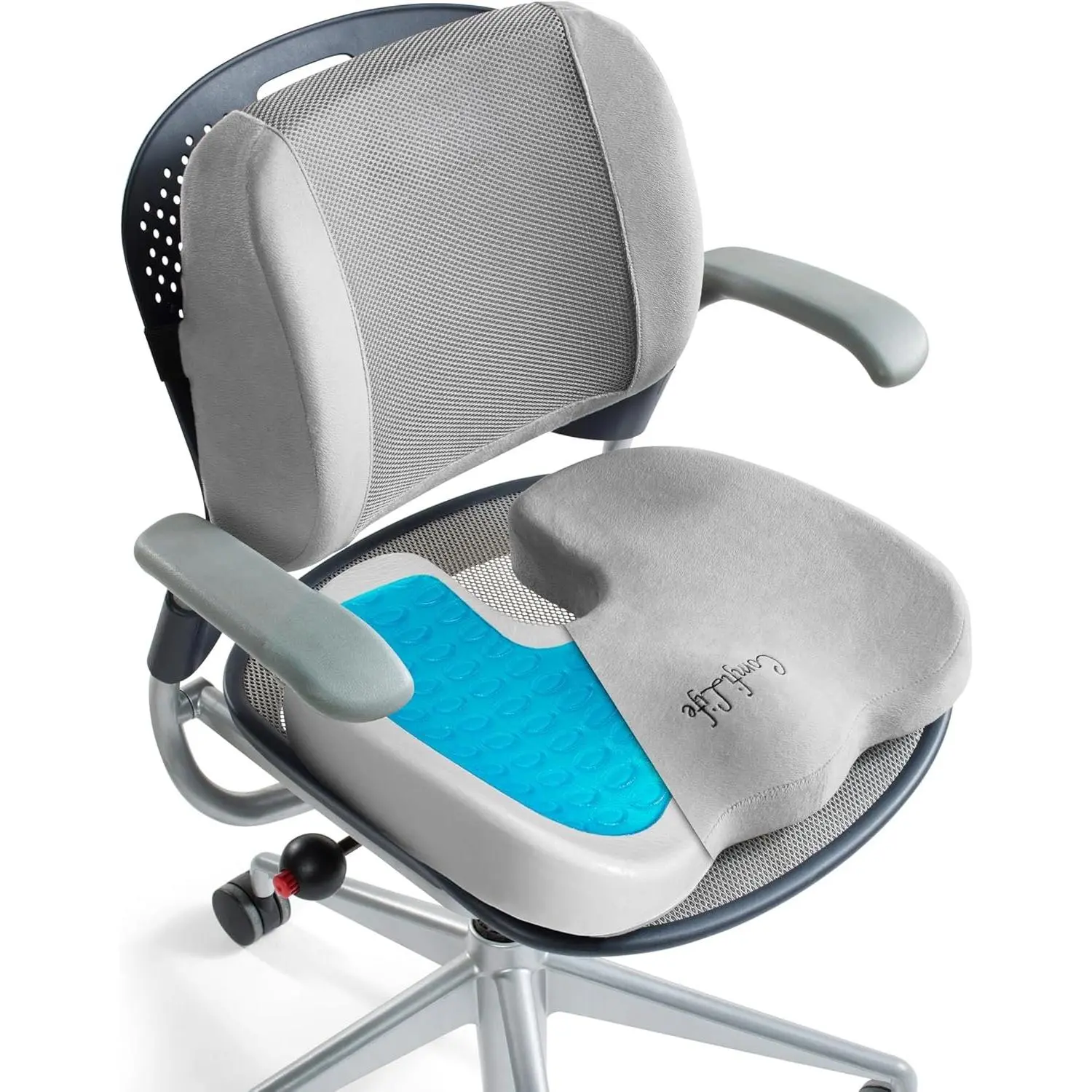 Gel  Seat Cushion &  Support Pillow Bundle -  Comfort and  for Sitting