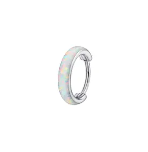 Chunky Opal Band Titanium Hinged Nose Hoop | Beauty Mark Jewelry Nose Ring