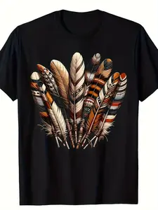 Southwest Native American Indian Feather T-Shirt - 220g