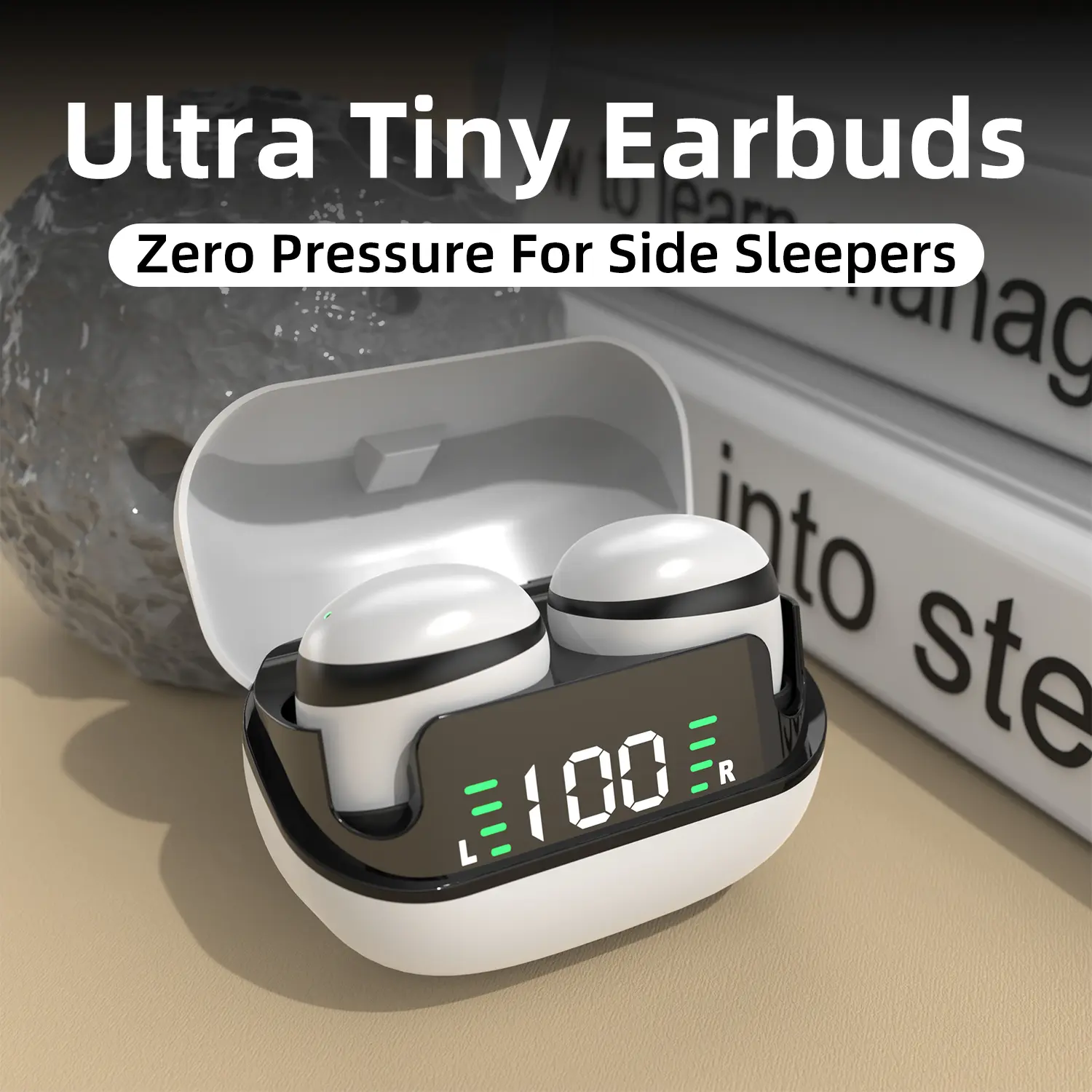 Mini Invisible Sleep Earbuds Wireless Bluetooth Headphones For Side Sleepers Pain Free Noise Blocking