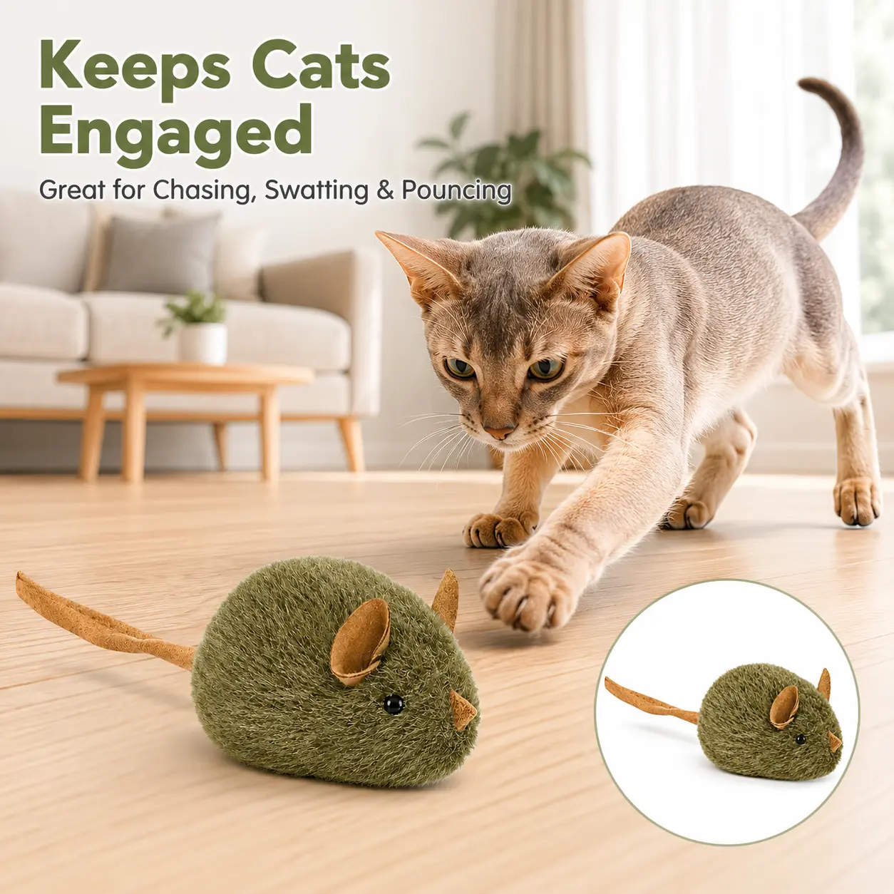 Potaroma 2-Pack Interactive Cat Toys - Realistic Squeaky Plush Mice for Indoor Play, Chewable Enrichment Toys for Kittens, Adult & Senior Cats - Fun Gift Set #SummerVibes #petlovers
