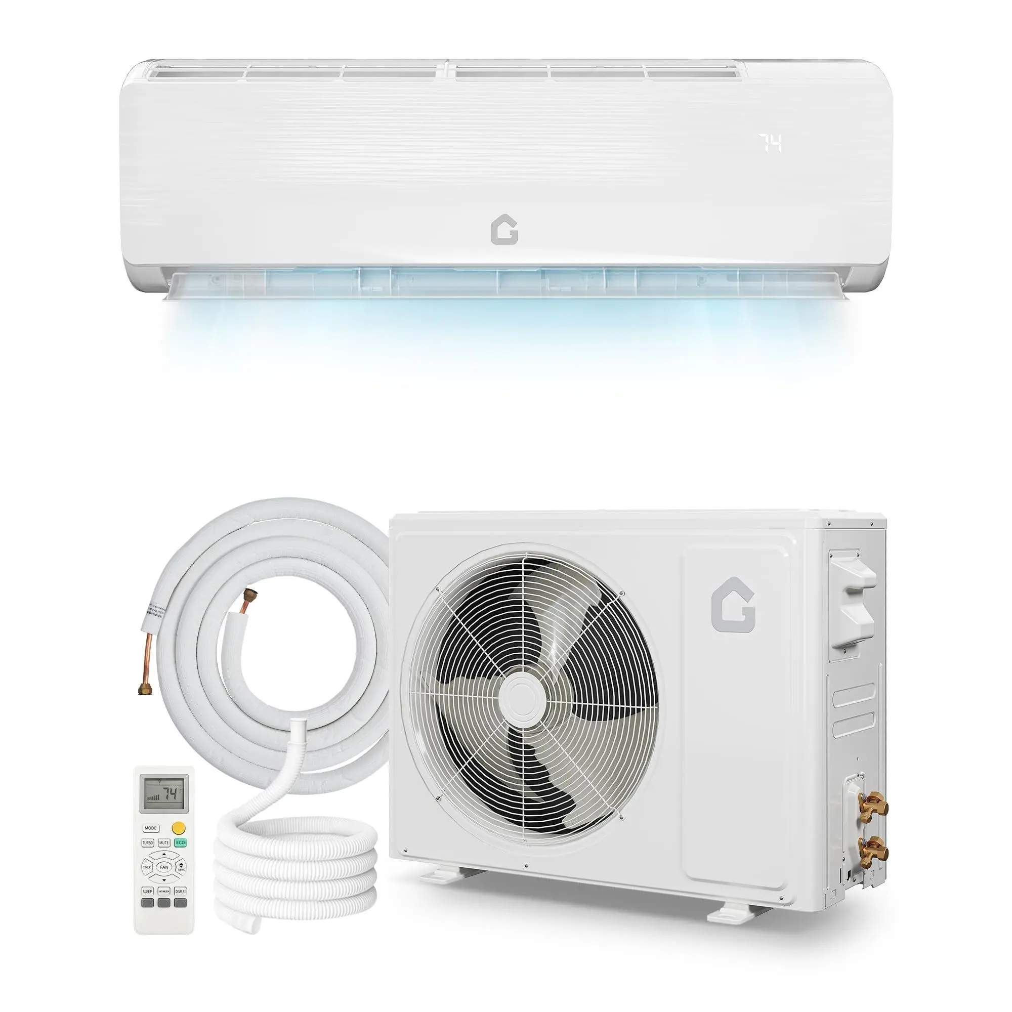 Garvee Wall Mounted Ductless Mini Split Air Conditioner - 12000 BTU, 230V Heat Pump Combo, 19 SEER2 High-Efficiency Inverter, 6-in-1 Unit with Dehumidifier, WiFi & Alexa Compatibility, Quiet Operation, 750 Sq.Ft Coverage, Durability, Install Kit & Remote