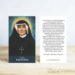 St. Faustina Prayer Cards | Wallet Size | 50, 100, 250, 500, 1000