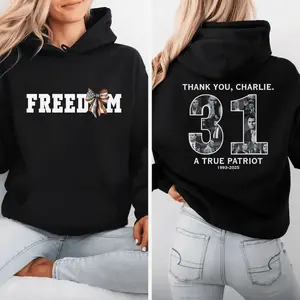 Thank You Charliie Kiirk Freedom 31 Hoodie Justice For Charliie Shirt National Day Of Remembrance October 14th 2025 C Ho Hoodied All Purpose Cotton Hoodie