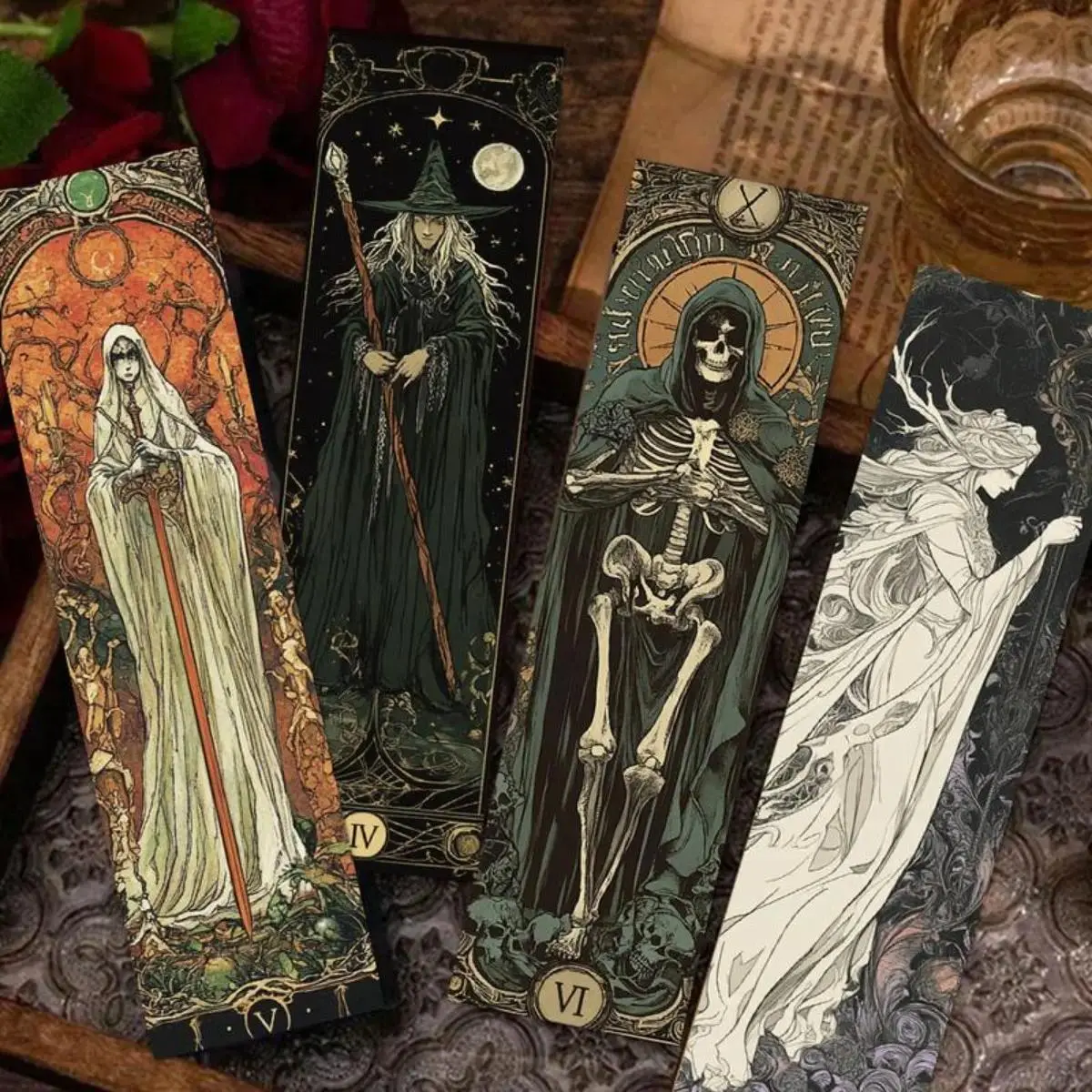30/60PCS Gothic Dark Wizard Bookmarks  Creative Reading Tags for DIY Book Lovers Cozy Winter Reading Accessories  Perfect for Unique Bookmarks, Gifts & Reading Enthusiasts