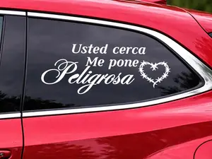 Usted cerca Me pone Peligrosa KG Car Sticker - High Quality Durable Vinyl Vehicle Exterior Decoration with Bold Font & Weather-Resistant Design