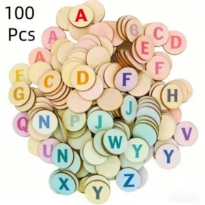 100 Unfinished Wood Rounds 0.11 Inch Thick 1 Inch Round Discs Natural Wooden Decorations DIY Handmade Art Supplies