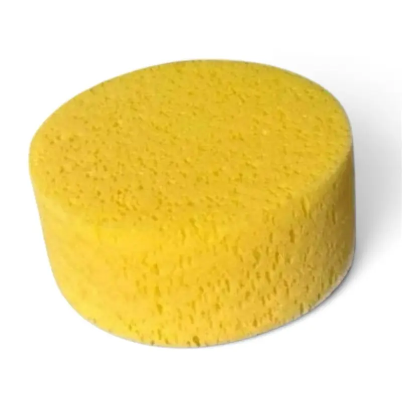 Large Size Light Yellow Round Shape Eco-Friendly Sponge Scrubber, Soft Multi-Surface Cleaning Home Care Sponge