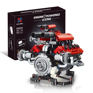 V8 Engine Building Set 660 Pieces, APP Control Electric Model with LED Lights and Simulated Transmission System, Functional Mechanical Toy for Adults