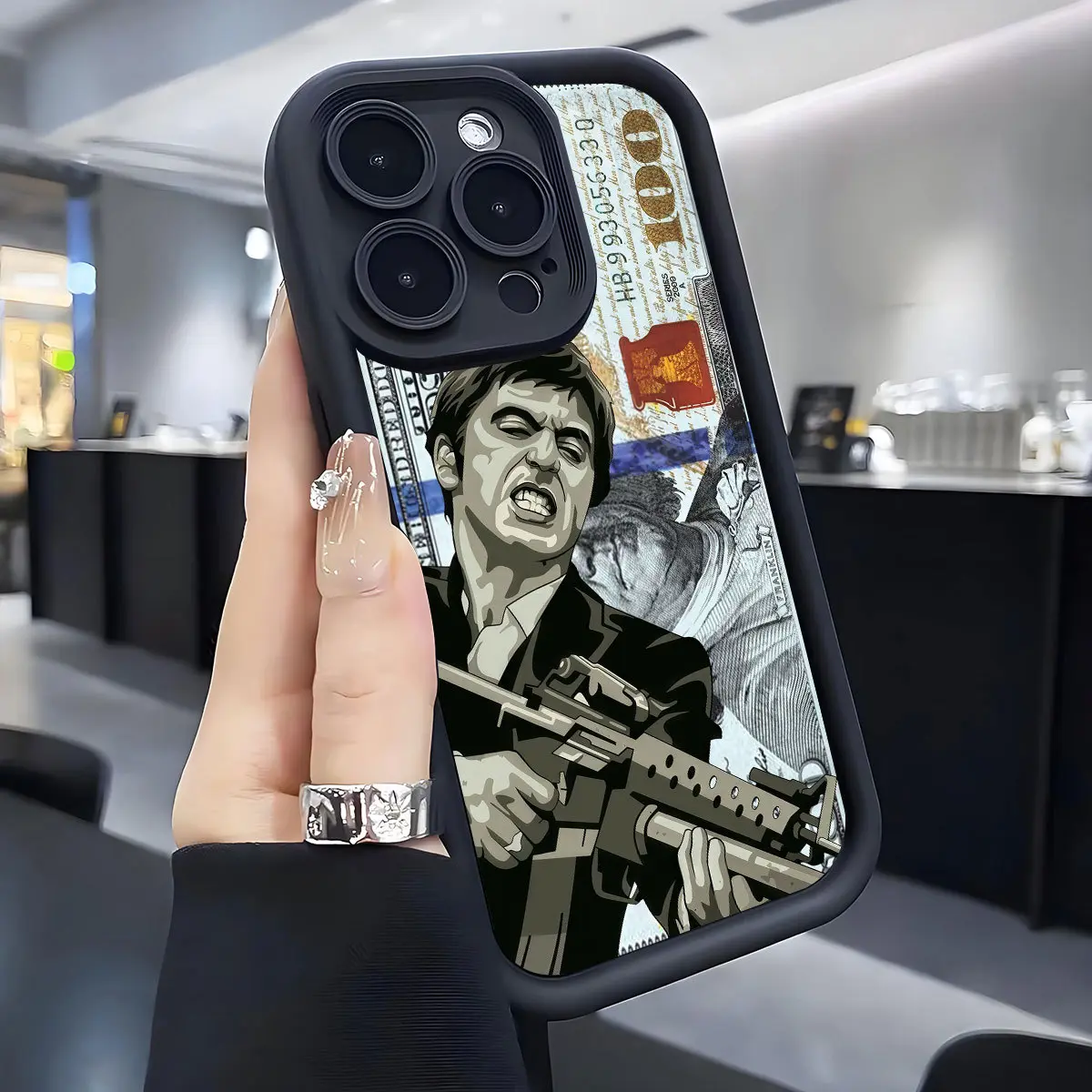 Soft TPU Silicone Case with Creative Scar Face Painted Pattern for iPhone 11-17 Pro Max, Air, XR, XS, E, 16 Plus - Shockproof, Anti-Drop, Minimalist, Rugged, Durable Mobile Phone Accessory, Iphone 16 Plus
