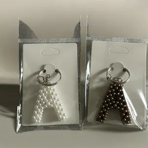 Pearl Initial Keychain Charm – Personalized Bag Accessory