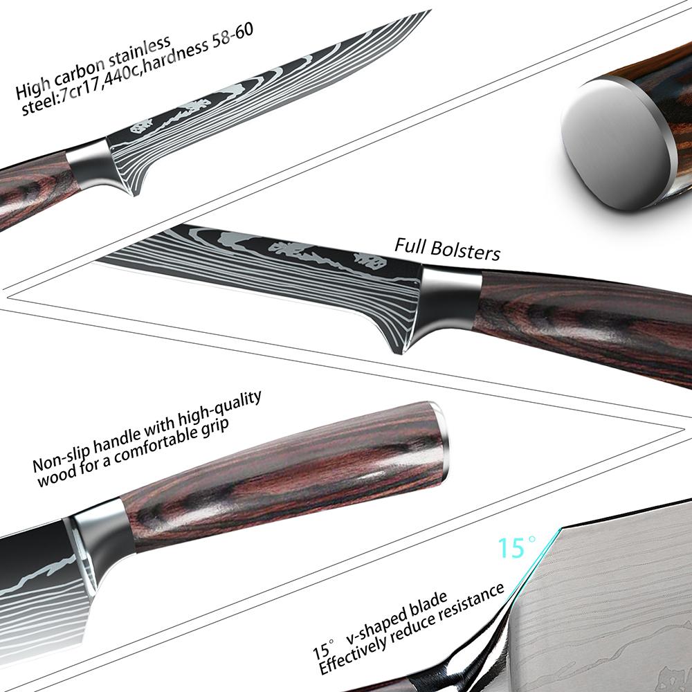 Professional Kitchen Boning Knife Stainless Steel Meat Cleaver Fruit Vegetables Fish Bone Chef Knife Cooking Tool 6inch